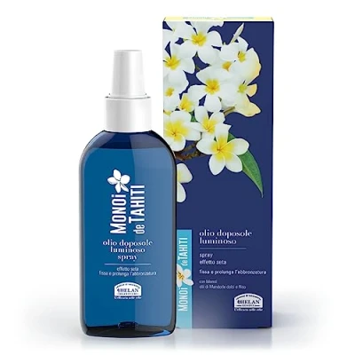 Imagen de Helan, Monoi de Tahiti, Aceite After Sun Spray, Corporal Hidratante con Acelerador Bronceado para Pieles Luminosas Después del Sol Aceites Almendras Dulces y Arroz 150 ml