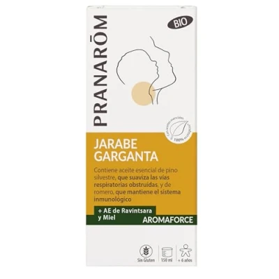 Imagen de PRANAROM Aromaforce Jarabe Ravintsara y Miel Garganta Sistema Inmune 150ml.