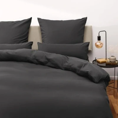 Imagen de Blumtal Juego de Funda Nordica Cama 105 Microfibra Edredon 190x200 y 2 Fundas Almohada 70x40, Certificado Oeko Tex, Muy Suave Transpirable Antracita