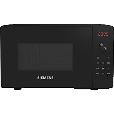 Imagen de Siemens FF023LMB2 iQ300 Microondas, 44 x 26 cm, 800 W, plato giratorio de 27 tope puerta izquierda, programas automáticos cookControl7, botón favorito negro, 20 L