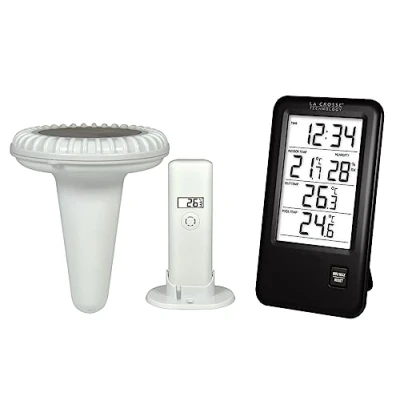 Imagen de La Crosse Technology WS9068 Estación de temperatura con sonda para piscina, color negro