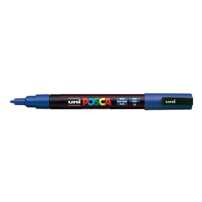 Imagen de uni ball 186551 Marcador POSCA con punta fina redonda, azul oscuro