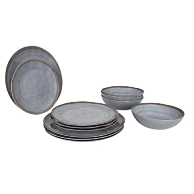 Imagen de Bo Camp Vajilla Halo 100% Melamina 12 partes Gris