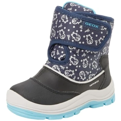 Imagen de Geox Flanfil ABX Unisex Botas para la nieve niños, Talla: 21, Navy/turquoise Zapatos