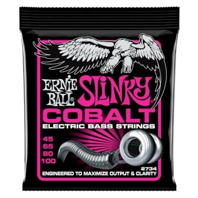 Imagen de Ernie Ball Super Slinky Cuerdas para bajo eléctrico, cobalto, calibre 45 100