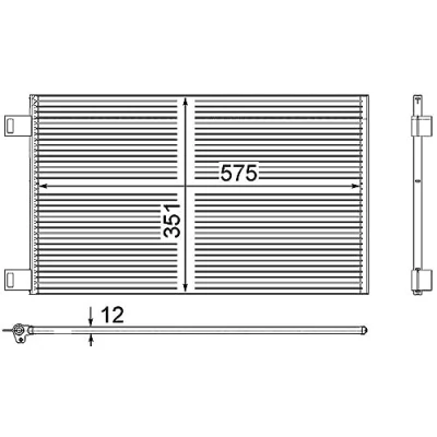 Imagen de MAHLE ORIGINAL AC 569 000P Condensador sin secador 575 RENAULT: Kangoo I, II Express, / Grand Kangoo, MERCEDES BENZ: Citan Furgón