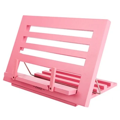 Imagen de Exerz Soportes para Libros de Cocina/Soporte Madera Leer Recetario Cocina Sostenedor Ajustable/para Ipad Tabletas 34x24x2cm (Rosado)