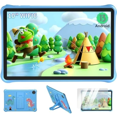 Imagen de Blackview Tab 30 Kids, Tablet Android 13 10,1&#039;&#039; HD+ IPS Display, Tableta para Niños 6GB+64GB(128GB Tarjeta SD Externa), Batería 5100mAh, Cámara 5MP, WiFi 6 Bluetooth, Dual Box Altavoces Azul