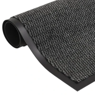 Imagen de vidaXL 2X Alfombras de Entrada Rectangulares Nudo Puerta Felpudo Alfombrilla Antideslizante Atrapa la Suciedad en el Pasillo Gris 80x120 cm