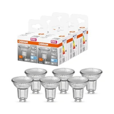 Imagen de OSRAM LED lámpara reflectora Star PAR16, casquillo: GU10, no regulable, blanco frío, 4000 K, 3,60 W, sustituye a una reflector de 50 paquete 6