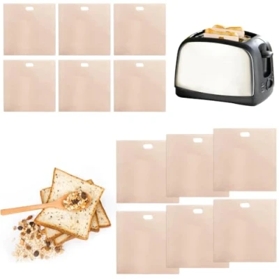 Imagen de CAREDGO 12 Pcs Bolsa Tostadora Reutilizable Bolsas Para Tostar Pan Sin Gluten Sandwich Celiaco Sándwichera Microondas 16*16,5cm 17*19cm