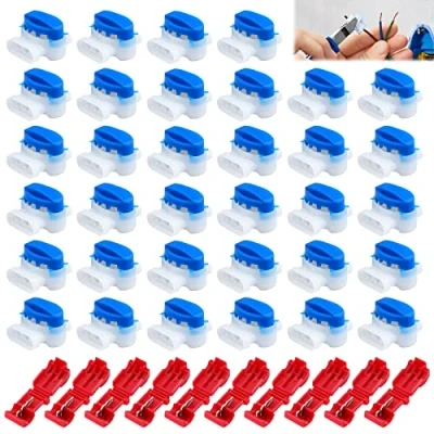 Imagen de 50 conectores de cable con gel, terminales conexión para robot cortacésped, abrazaderas impermeables, conector compatible Husqvarna Automower cortacésped