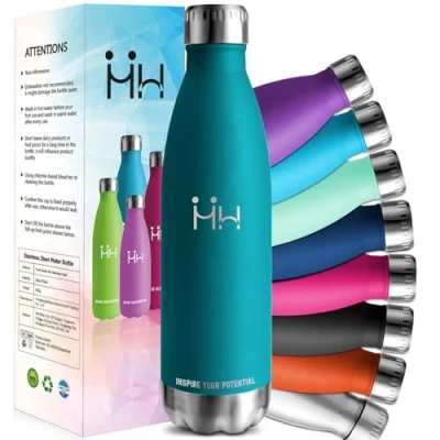 Imagen de HoneyHolly Botella Agua Acero Inoxidable, Termica 1000ml sin BPA, de Deportiva, Doble Pared al Vacío a Prueba Fugas, Cantimplora para Gimnasio
