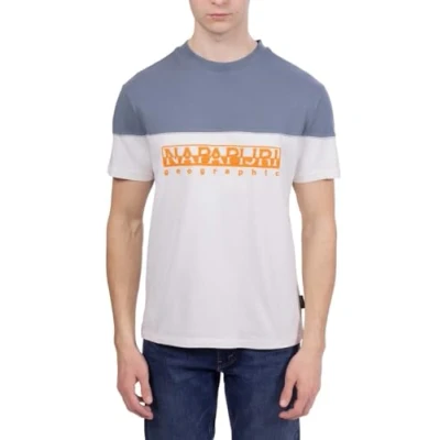 Imagen de Napapijri Saturnia Camiseta estampada, Hombre, Talla: Small, White whisper