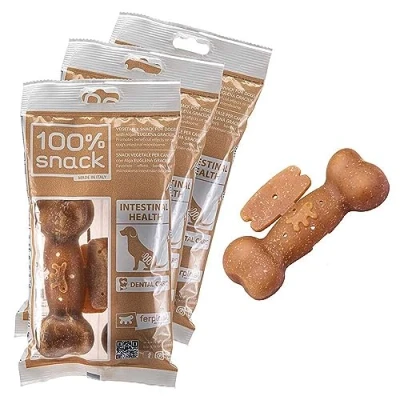 Imagen de Ferplast Snack Perro Natural para Higiene Oral Talla Grande la Salud intestinal con Algas Euglena Kit de 3 Paquetes 420 g