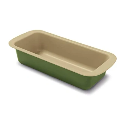 Imagen de Guardini, Bnat, Molde para Plumcake, 30x11cm. Material: Acero con Revestimiento Antiadherente de Cera Carnauba, Color Verde y Beige.