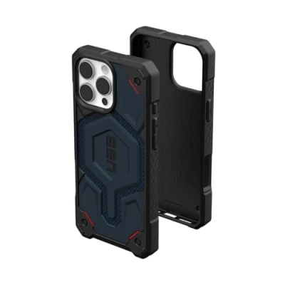 Imagen de Urban Armor Gear Funda Monarch Pro Compatible con Apple iPhone 16 MAX (Carga inalámbrica/magnética Compatible, protección de 5 Capas) Azul Kevlar