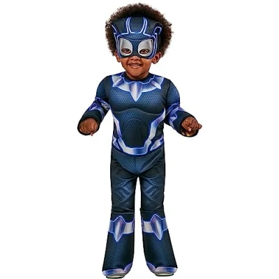 Imagen de Rubies Disfraz Black Panther Saf Preschool para niños, Jumpsuit deluxe con máscara, Oficial Marvel, Spidey &amp; Friends, halloween, carnaval, navidad y cumpleaños