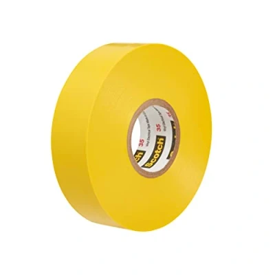 Imagen de 3M 80611211592 Scotch 35 Cinta Eléctrica de Vinilo para Marcación en Color, 19 mm x 20 m, 1 Rollo, Amarillo