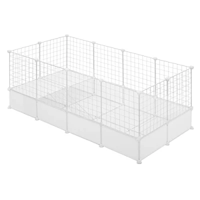 Imagen de EUGAD Jaula de Cobayas, Parque para Conejos Gatos, Blanco 142x71x53cm