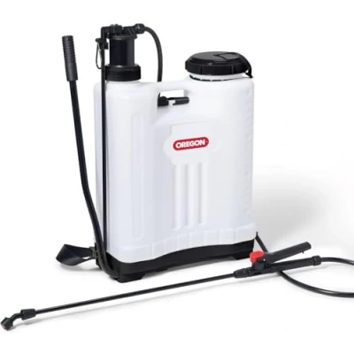 Imagen de Oregon Pulverizador a Presión Tipo Mochila para Insecticidas y Herbicidas con Lanza 4 Boquillas Ajustables, 20 litros, Accesorio de Jardinería la Espalda en Formato