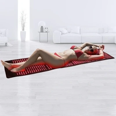 Imagen de JOBYNA terapia de infrarrojos y luz roja para todo el cuerpo, 170 * 40cm LED Red &amp; Infrared Light Therapy Mat, lámpara aliviar dolor, 960Pcs 660nm 1920Pcs 850nm