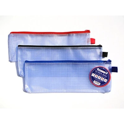 Imagen de Estuche para lápices con cremallera, cartera de plástico transparente funda resistente al agua, bolsas malla reforzadas (12 unidades)