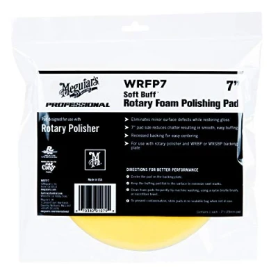 Imagen de Meguiar&#039;s Almohadilla de pulido espuma giratoria suave 7 pulgadas WRFP7 pulidora profesional para eliminar defectos pintura ligera y maximizar el brillo