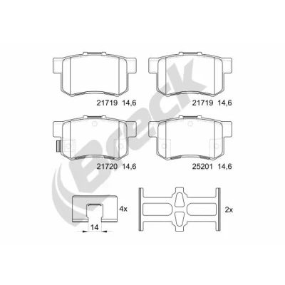 Imagen de BRECK 21720 00 704 Juego de pastillas freno con avisador acústico desgaste accesorios SUZUKI: SWIFT 3, SX4 I Hatchback, Berlina