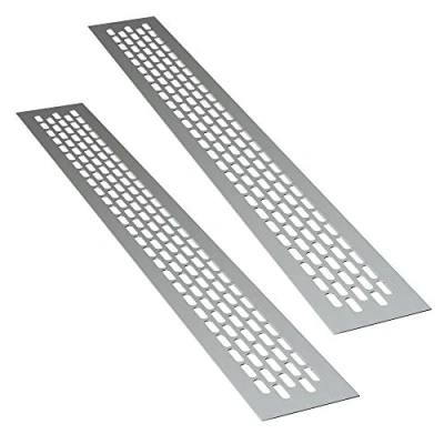 Imagen de sossai® Rejillas de ventilación aluminio Alucratis (2 piezas) Rectangular dimensiones: 48 x 6 cm Color: aluminium rejilla aire