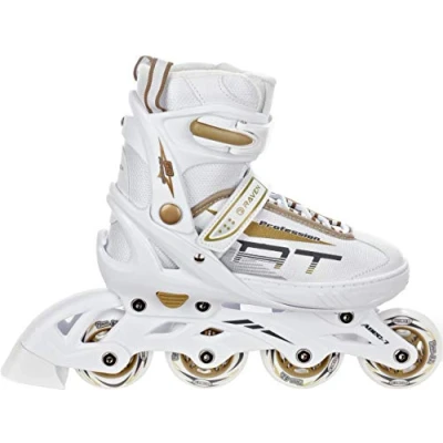 Imagen de Patines en línea Profession Ajustables y modificables Blanco/Oro, 38 42(25cm 27,5cm)