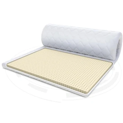 Imagen de FDM Sobrecolchón de látex MAX 140 x 200 cm, dureza H3, Altura Aprox. 4 Apto para alérgicos, Certificado Öko Tex, Color Blanco