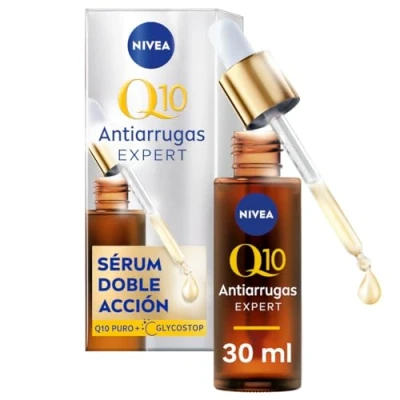 Imagen de Nivea Q10 Antiarrugas Expert sérum Doble Acción (30 ml), facial con tecnología antiglicación, tónico antiedad que bloquea el daño causado por los azúcares
