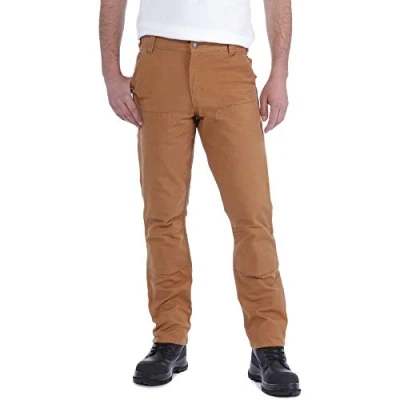 Imagen de Carhartt Pantalón de Trabajo Utilitario Rugged Flex En Algodón Lona Con Parte Frontal Doble, Pantalones para Hombre, Brown, 40W / 32L