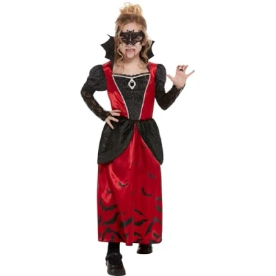 Imagen de Smiffys Disfraz de vampiro, Negro, con vestido y máscara para los ojos