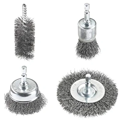 Imagen de kwb 597530 Juego de cepillos alambre para taladros con E 6.3 acero, cabezales destornillador inalámbrico metal, por ejemplo, como desóxido o eliminador pintura