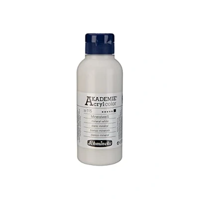 Imagen de Schmincke AKADEMIE® Acryl color, Blanco mineral 250 ml, 23115027, pintura acrílica para artistas, brillante, muy resistente a la luz y sin cadmio, técnica mixta