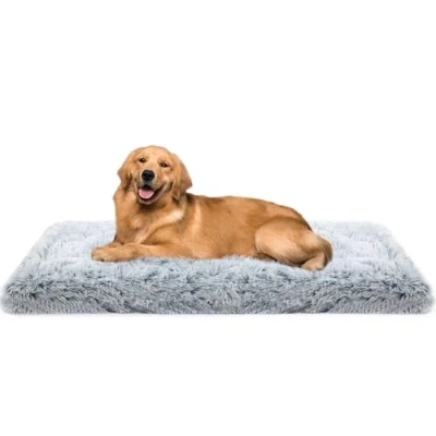 Imagen de MDDK DY Cama Perro Grande, Desenfundable y Lavable, Mullido, Felpa Larga, Fondo Antideslizante Perro, Colchoneta Grande Gris Ombré 120 x 80 10 cm