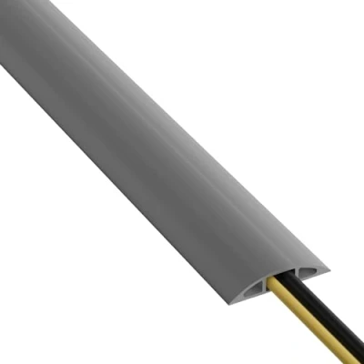 Imagen de D Line CC 2/9M Canaleta pasacables para suelo, Protector de cables, Cubre cables suelo Cavidad = 17mm (anch.) x 9mm (alt.) 9 metro longitud Gris