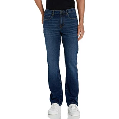 Imagen de Amazon Essentials Vaqueros Acampanados de Corte Ajustado Hombre, Azul Oscuro Vintage, 38W / 32L