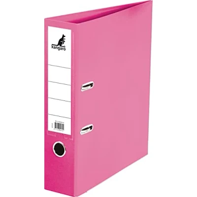 Imagen de Kangaro carpeta de plástico polipropileno 7,5 cm ancho lomo DIN A4, color rosa (carpeta anillas, palanca, cartas)