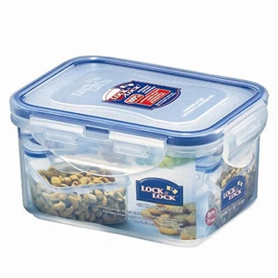 Imagen de Lock &amp; Almacenamiento de Alimentos hermético Rectangular, Polipropileno Silicona, Semi Transparent, 13.5cm x 10.2cm 6.9cm Pack of 6
