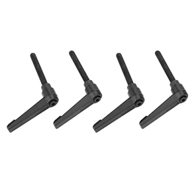 Imagen de 4pcs Mango de Palanca sujeción, manijas Ajustables la máquina Rosca Macho Acero Inoxidable M6, Negro (50 mm)