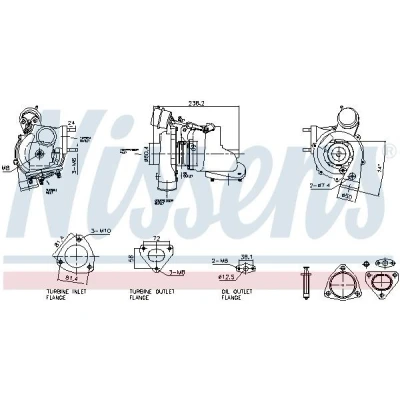 Imagen de NISSENS 93730 Turbocompresor de gases escape neumático LAND ROVER: Defender SUV