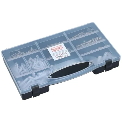 Imagen de BLACK+DECKER Juego de clavos, Tacos y Tornillos 560 piezas Caja surtida Fischer Set
