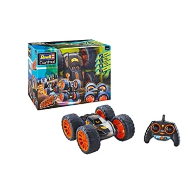 Imagen de Revell Control 24554 RC Stunt Car Wheely Monster Coche teledirigido, Color Negro y Naranja