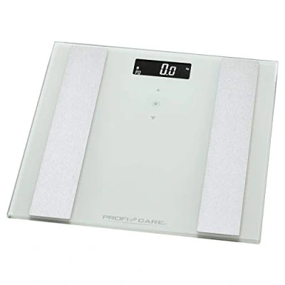 Imagen de ProfiCare PW 3007 Báscula baño digital con análisis corporal de 8 funciones diagnóstico, color blanco inox