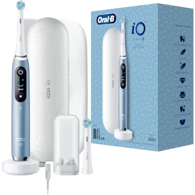Imagen de Oral B iO Series 9 Luxe Edition Cepillo de dientes eléctrico, 7 modos limpieza, cuidado dental, pantalla a color, estuche viaje y bolsa belleza, azul marino