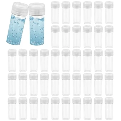 Imagen de ADERTOS 50 PCS Tubo de Laboratorio Plástico, 5ml Tubos Ensayo Congelados con Tapón Rosca para