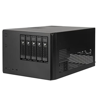 Imagen de SilverStone Technology CS351, Chasis NAS de Alto Rendimiento 5 bahías SAS 12G / SATA 6G con Cambio en Caliente, SST Negro